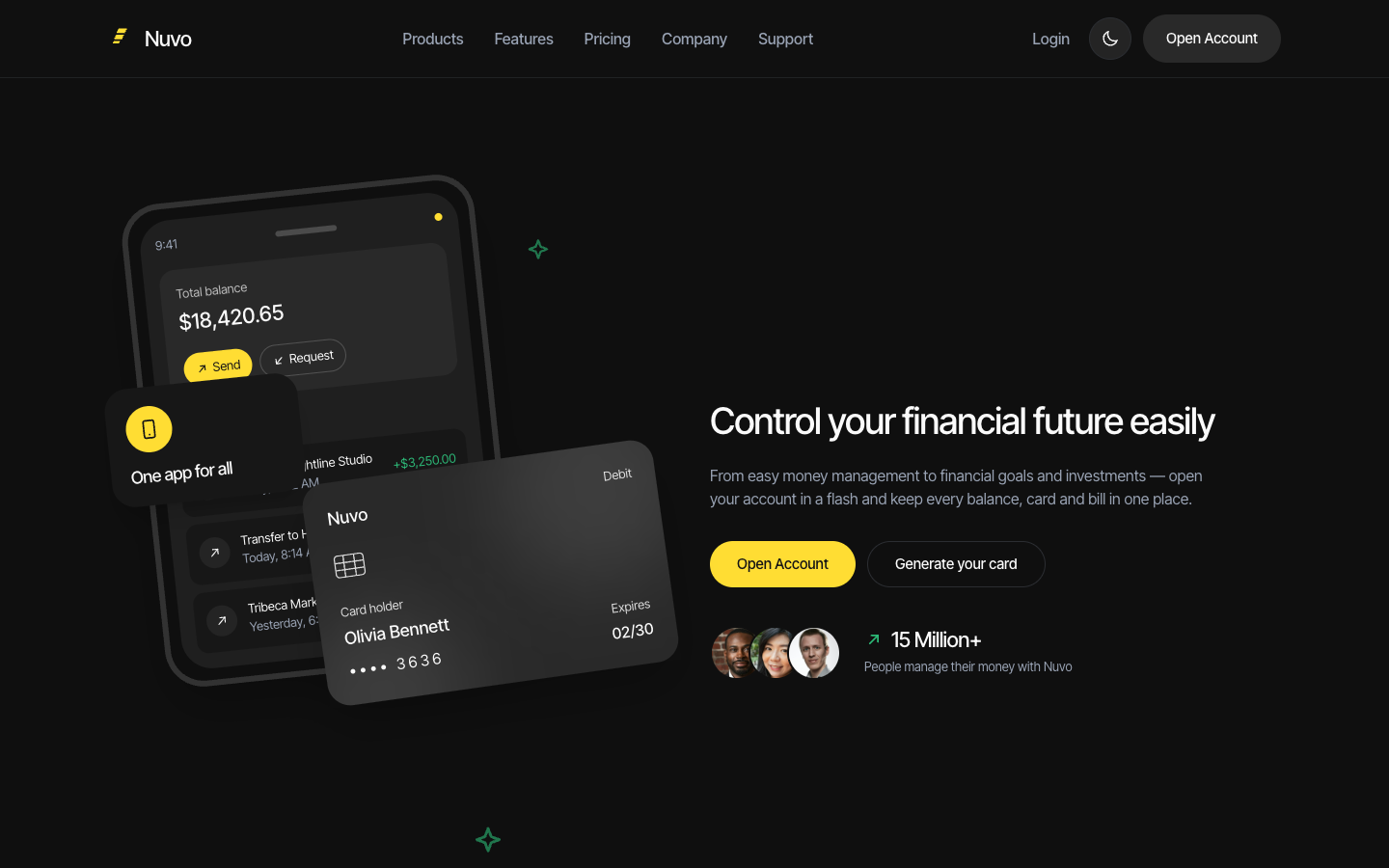Nuvo Bank website template preview 2