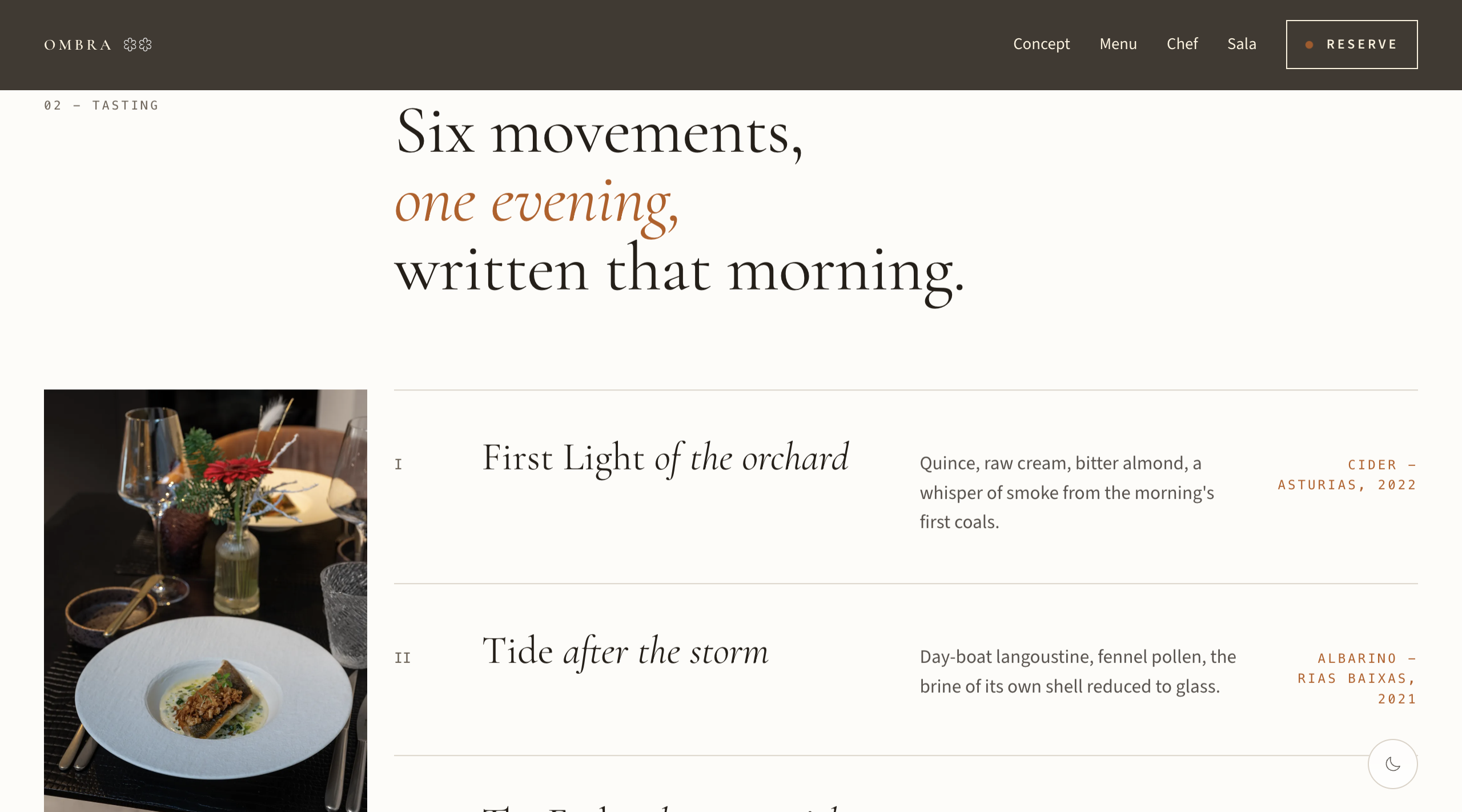 Ombra website template — page 3