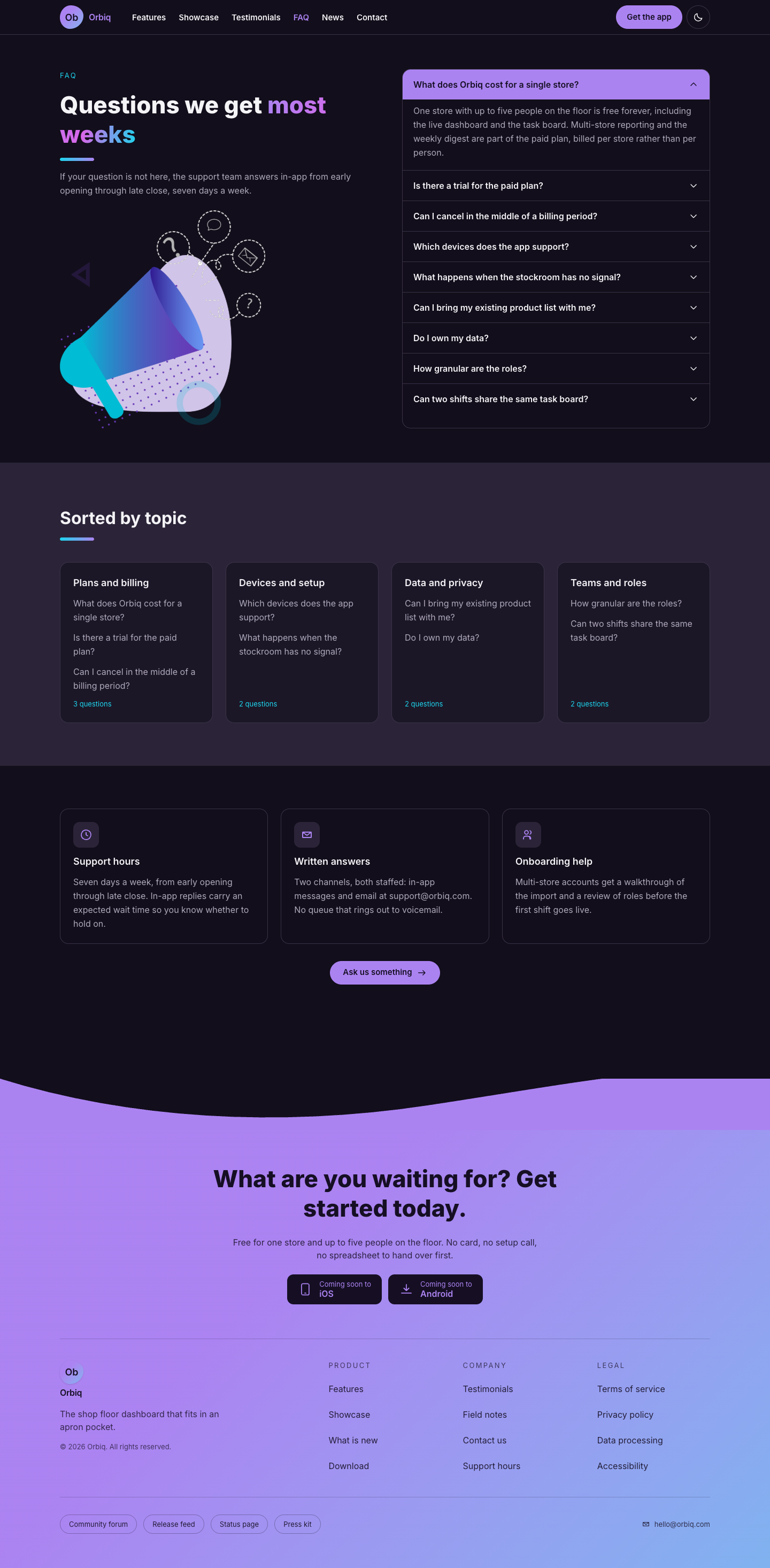 Orbiq website template preview 7