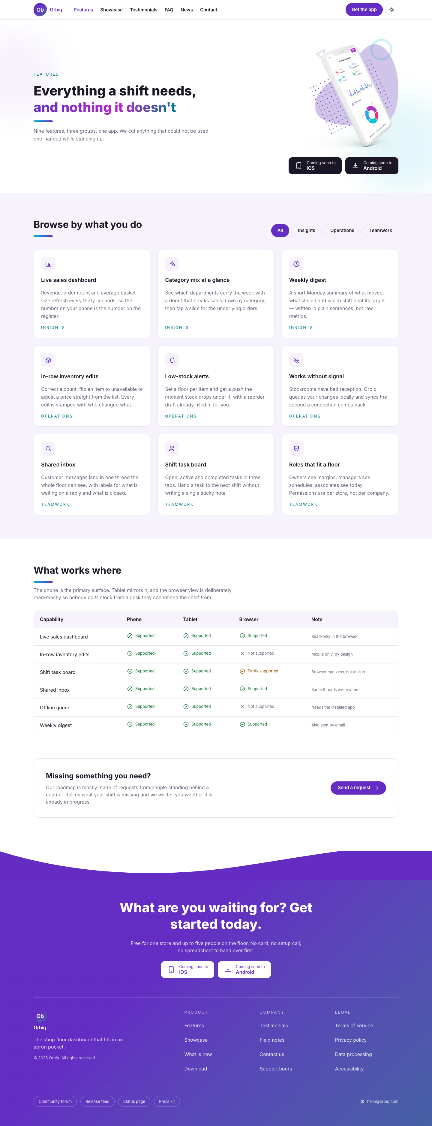 Orbiq website template preview 8