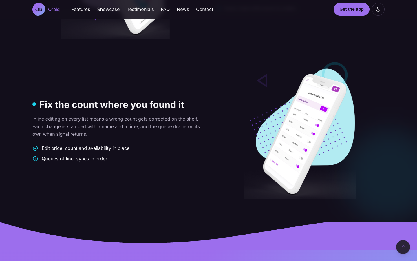 Orbiq website template preview 4