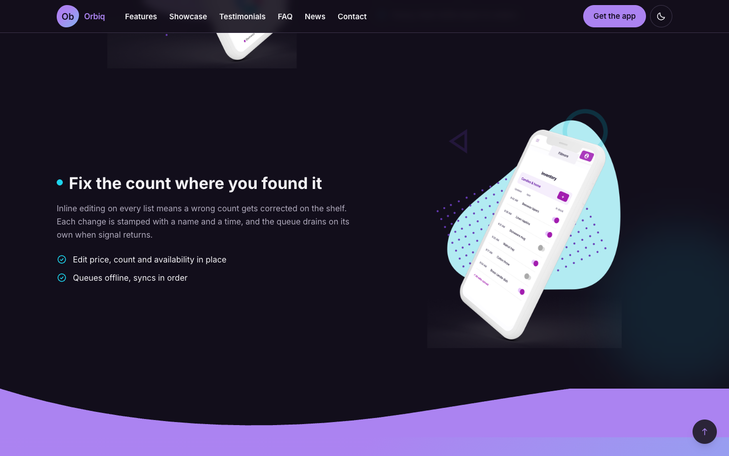 Orbiq website template preview 4