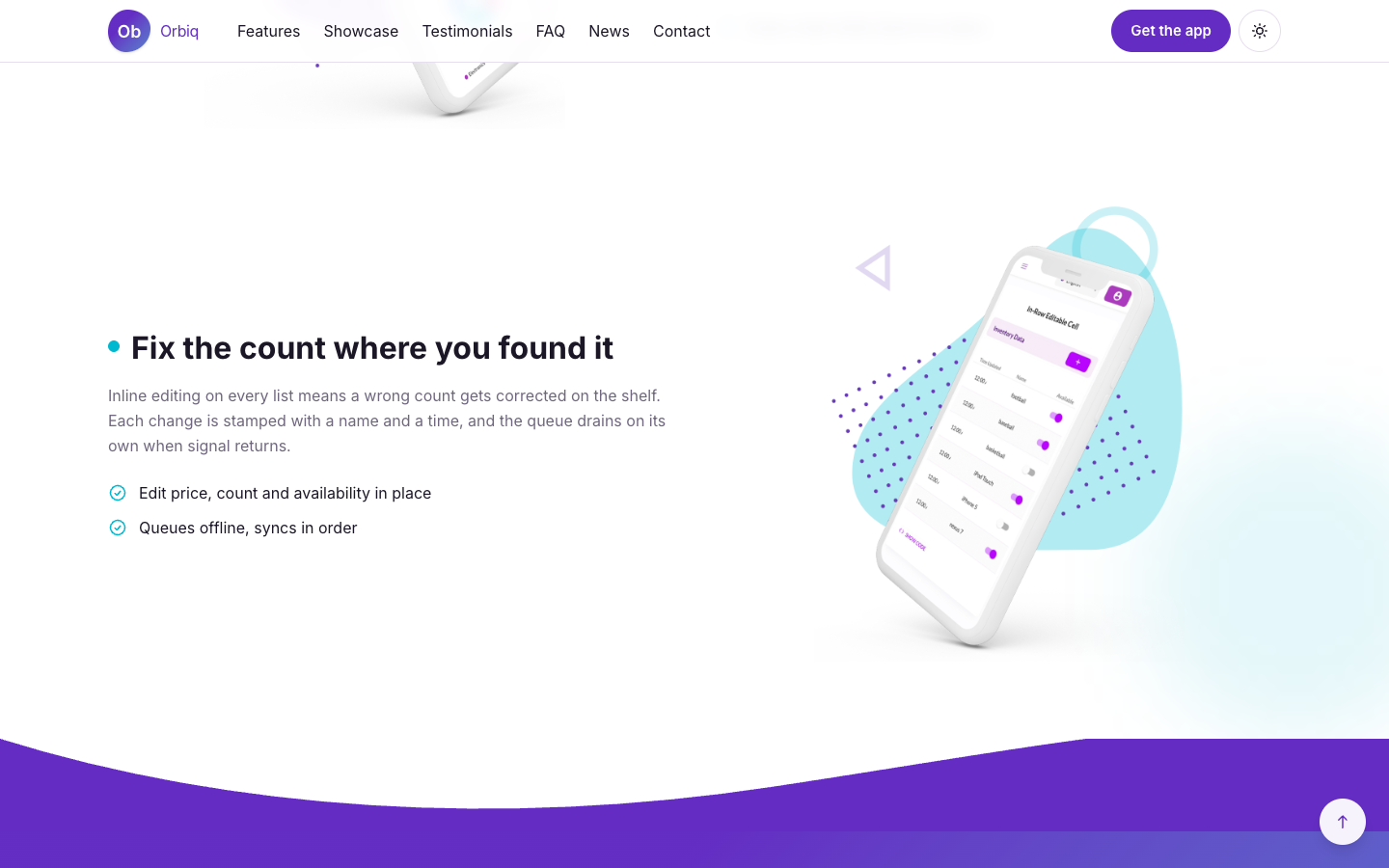 Orbiq website template preview 3