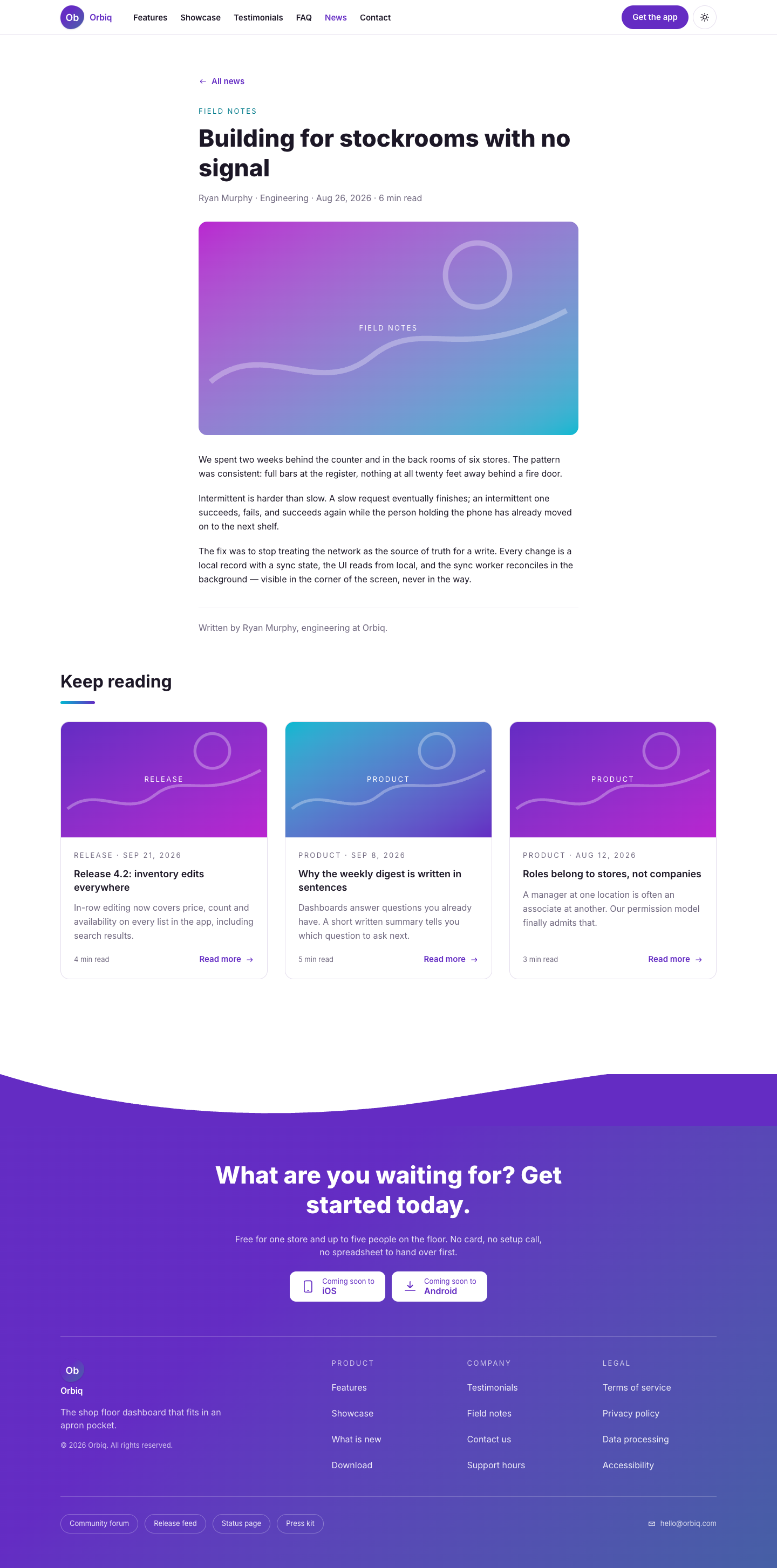 Orbiq website template preview 9