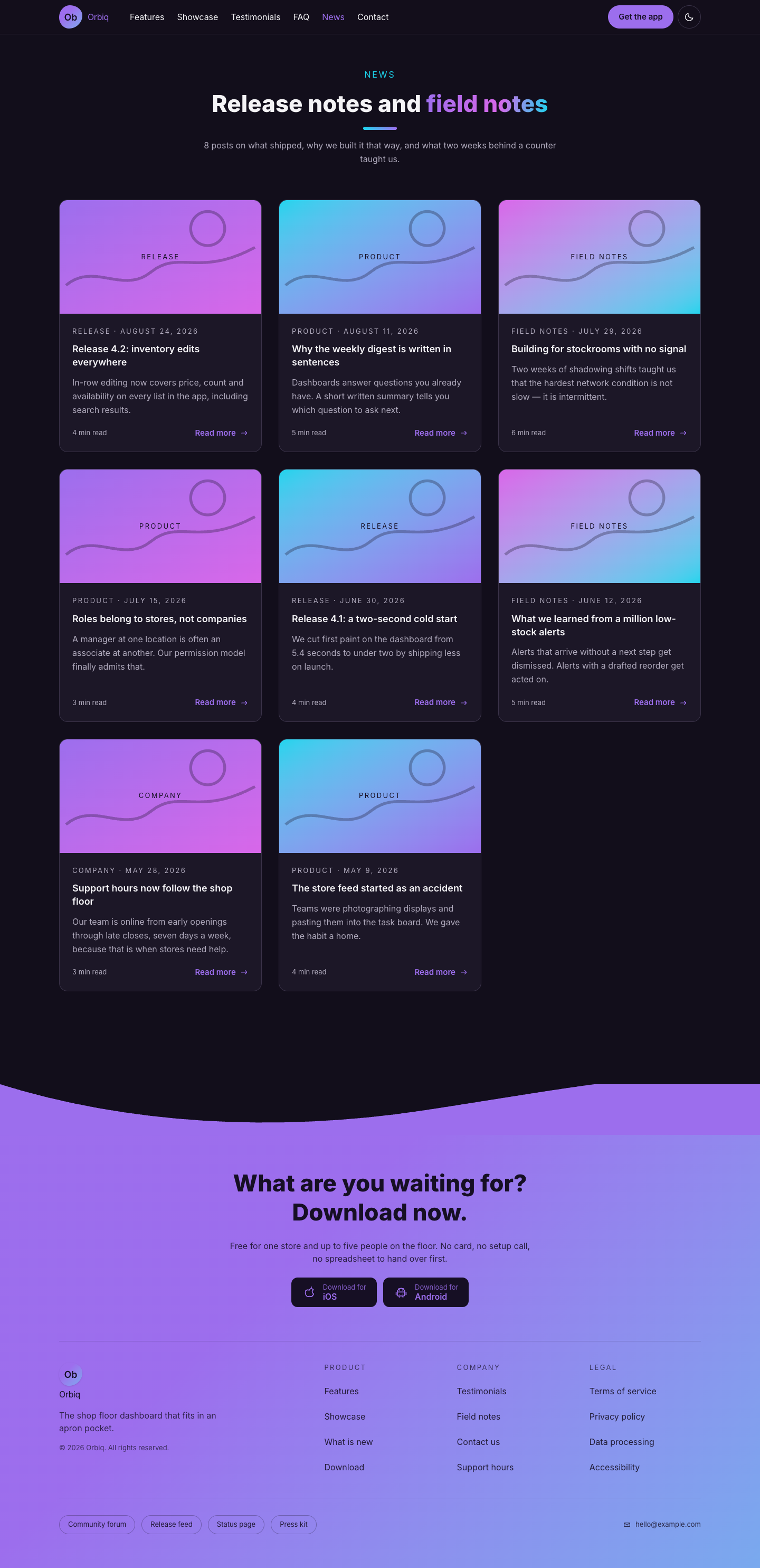 Orbiq website template preview 10