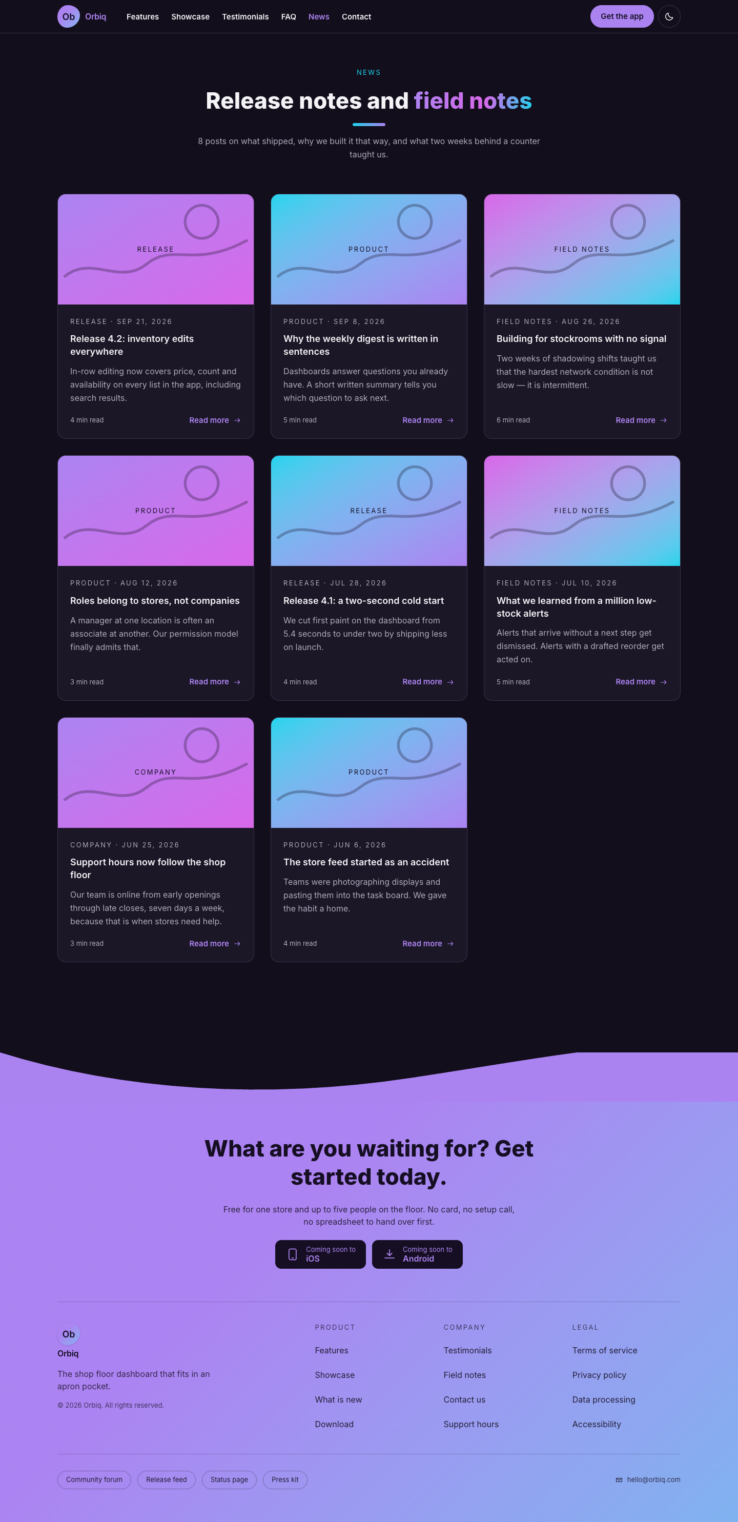 Orbiq website template preview 10