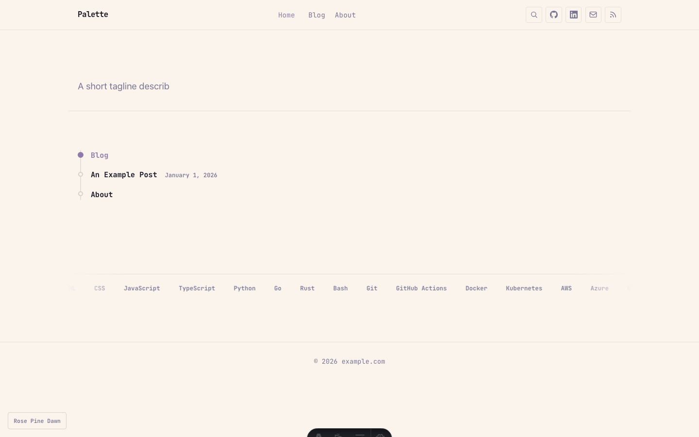 Palette website template preview
