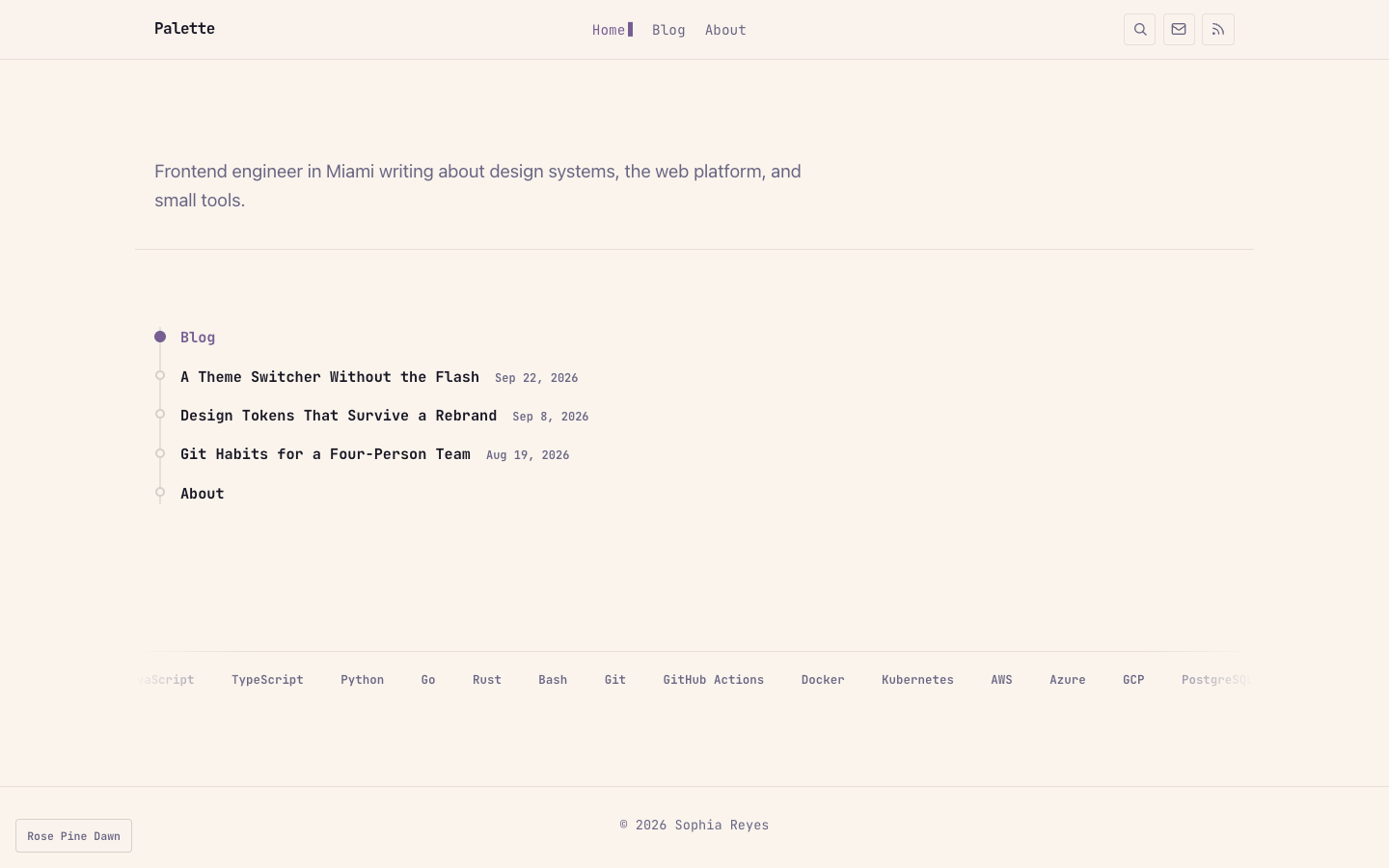 Palette website template preview