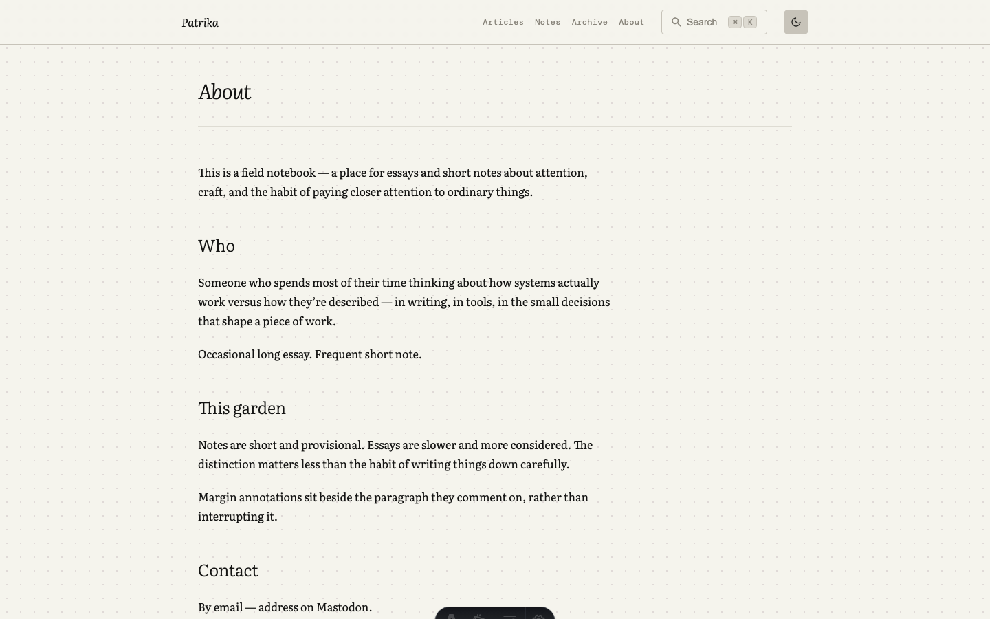 Patrika website template — page 3