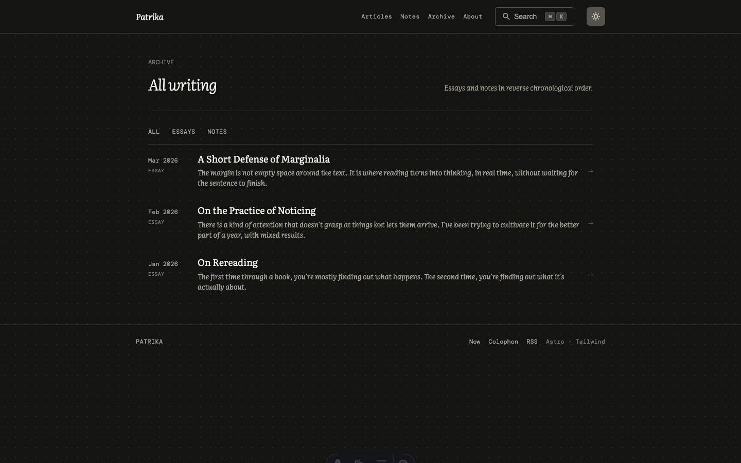 Patrika website template — page 4