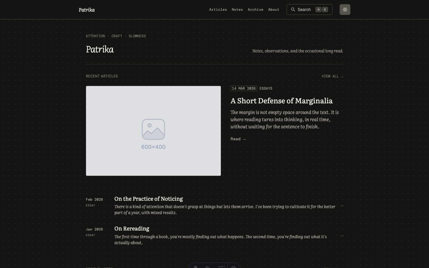 Patrika website template — page 2