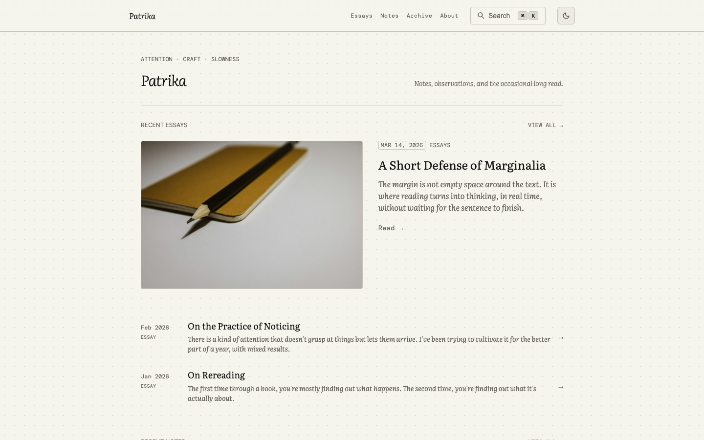 Patrika website template preview