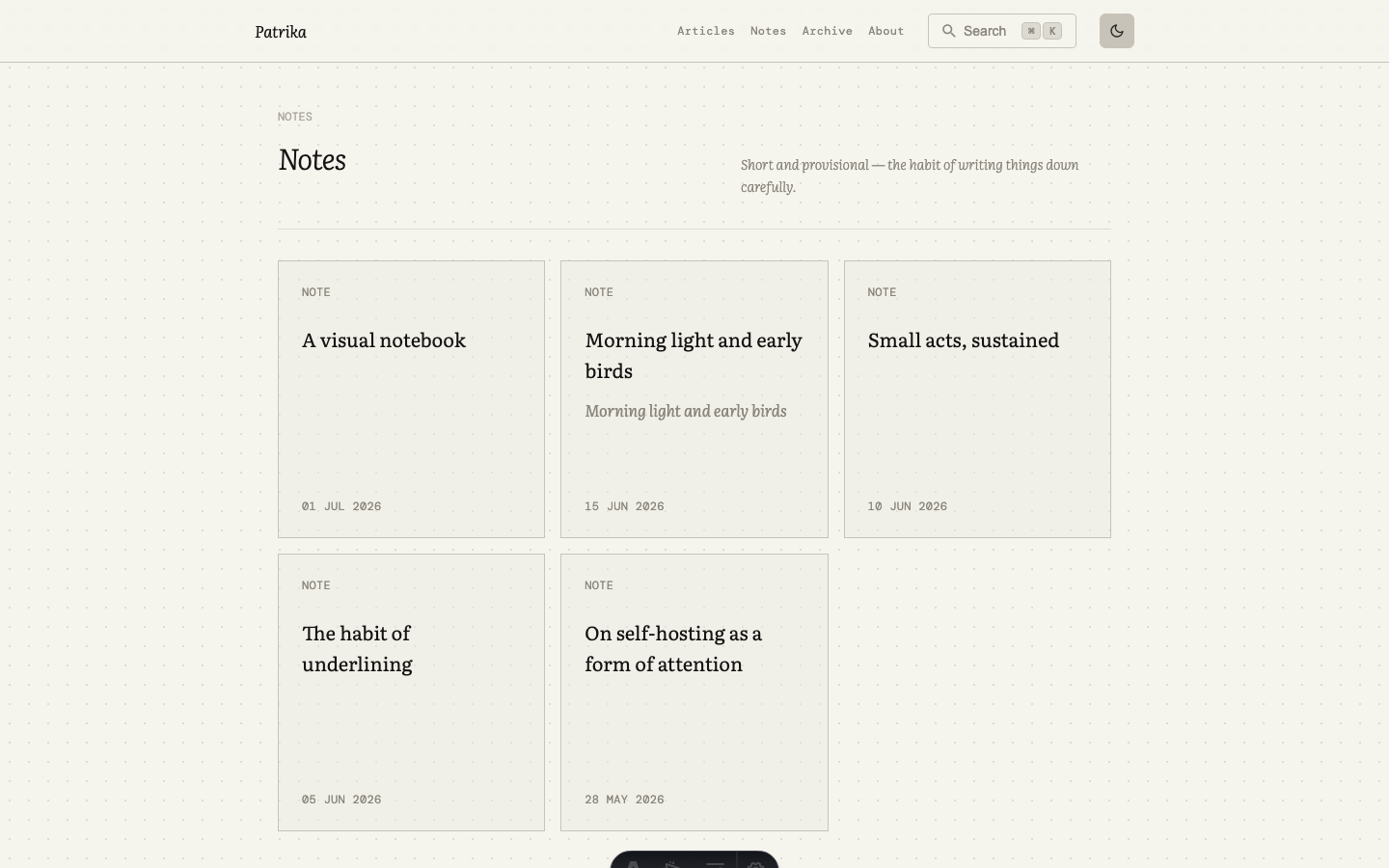 Patrika website template — page 6