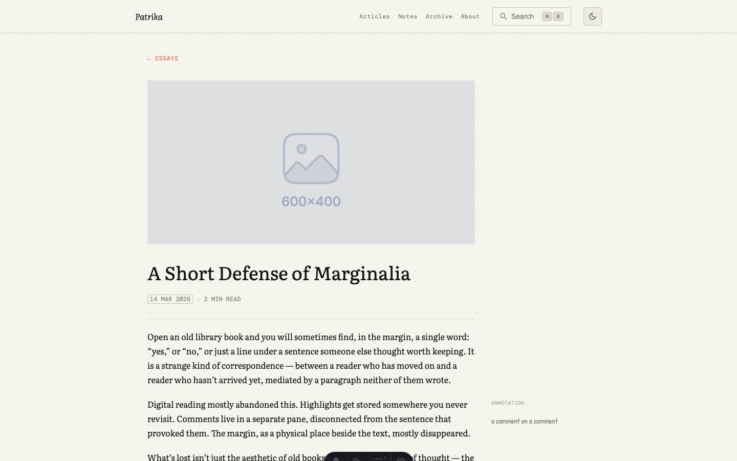 Patrika website template — page 7