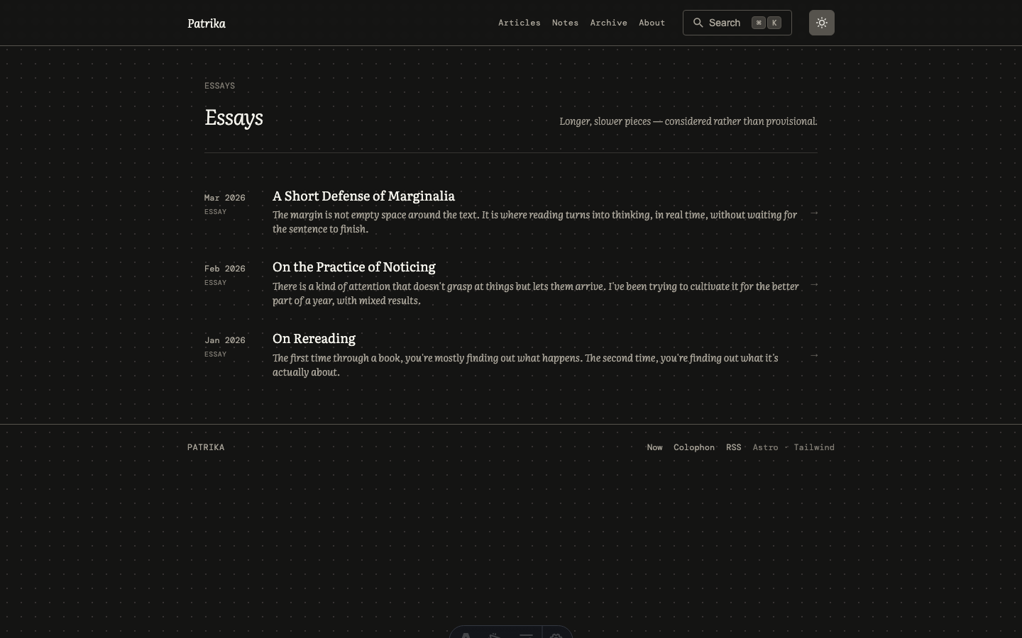 Patrika website template — page 8