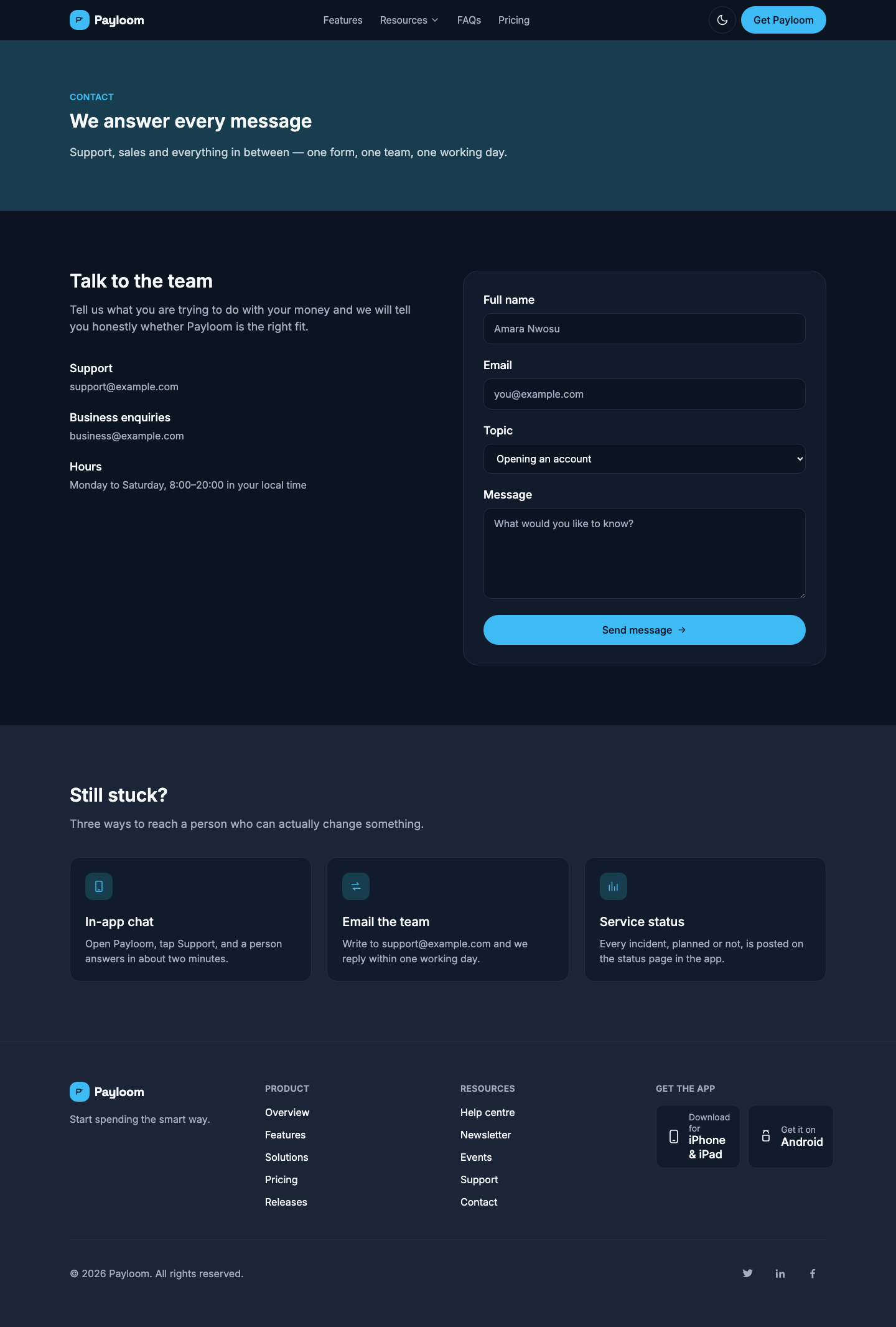 Payloom website template preview 6