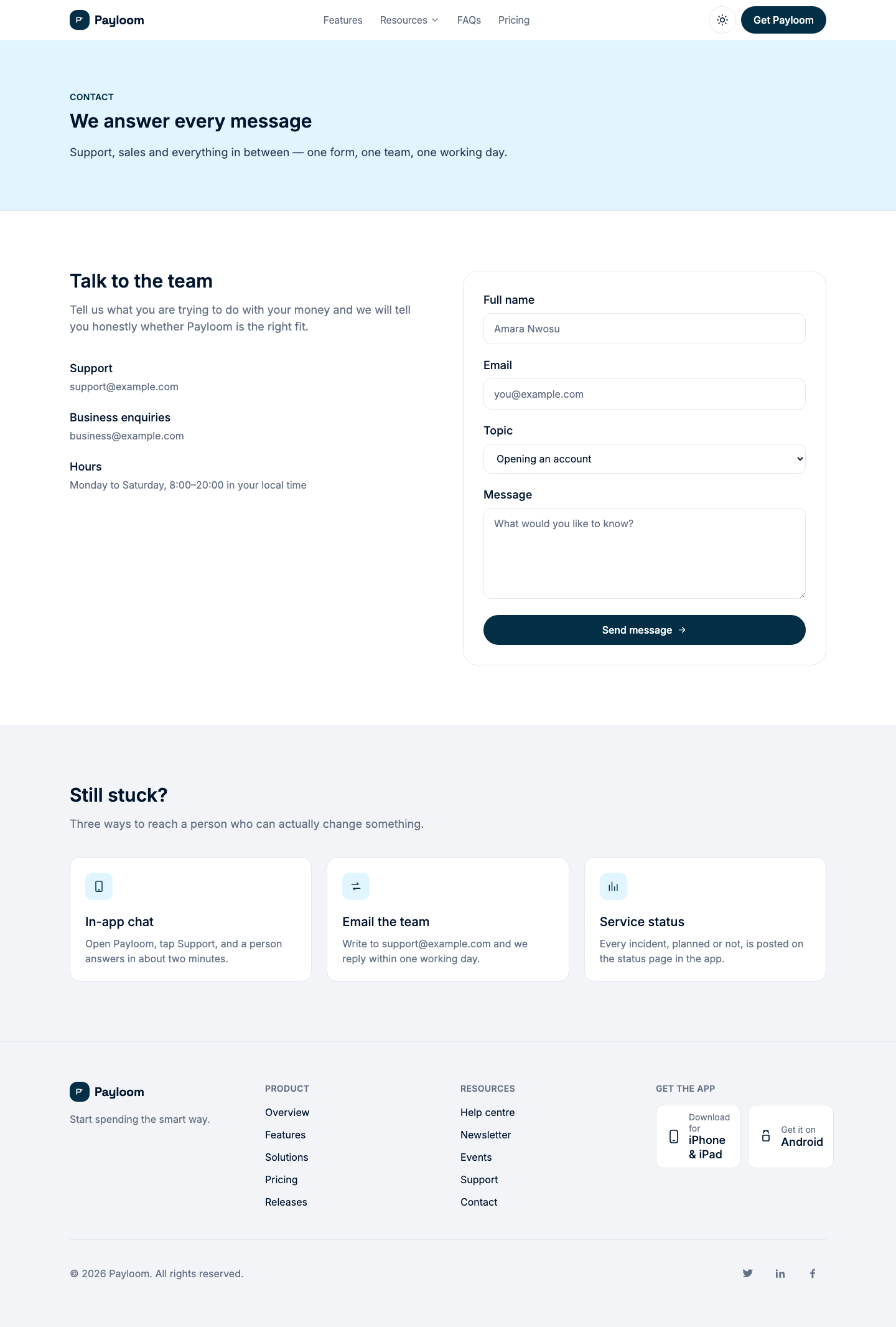 Payloom website template preview 7