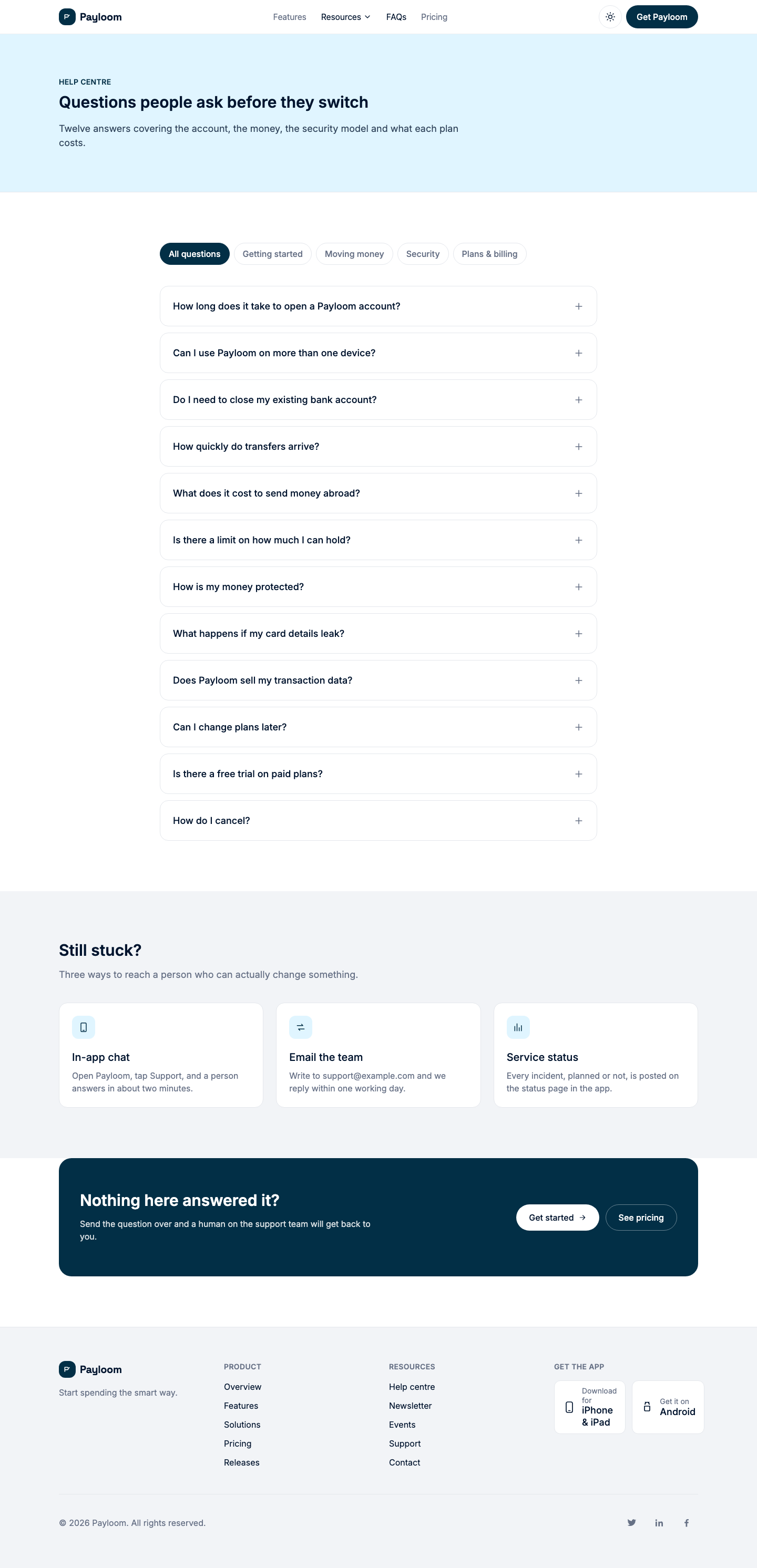 Payloom website template preview 8