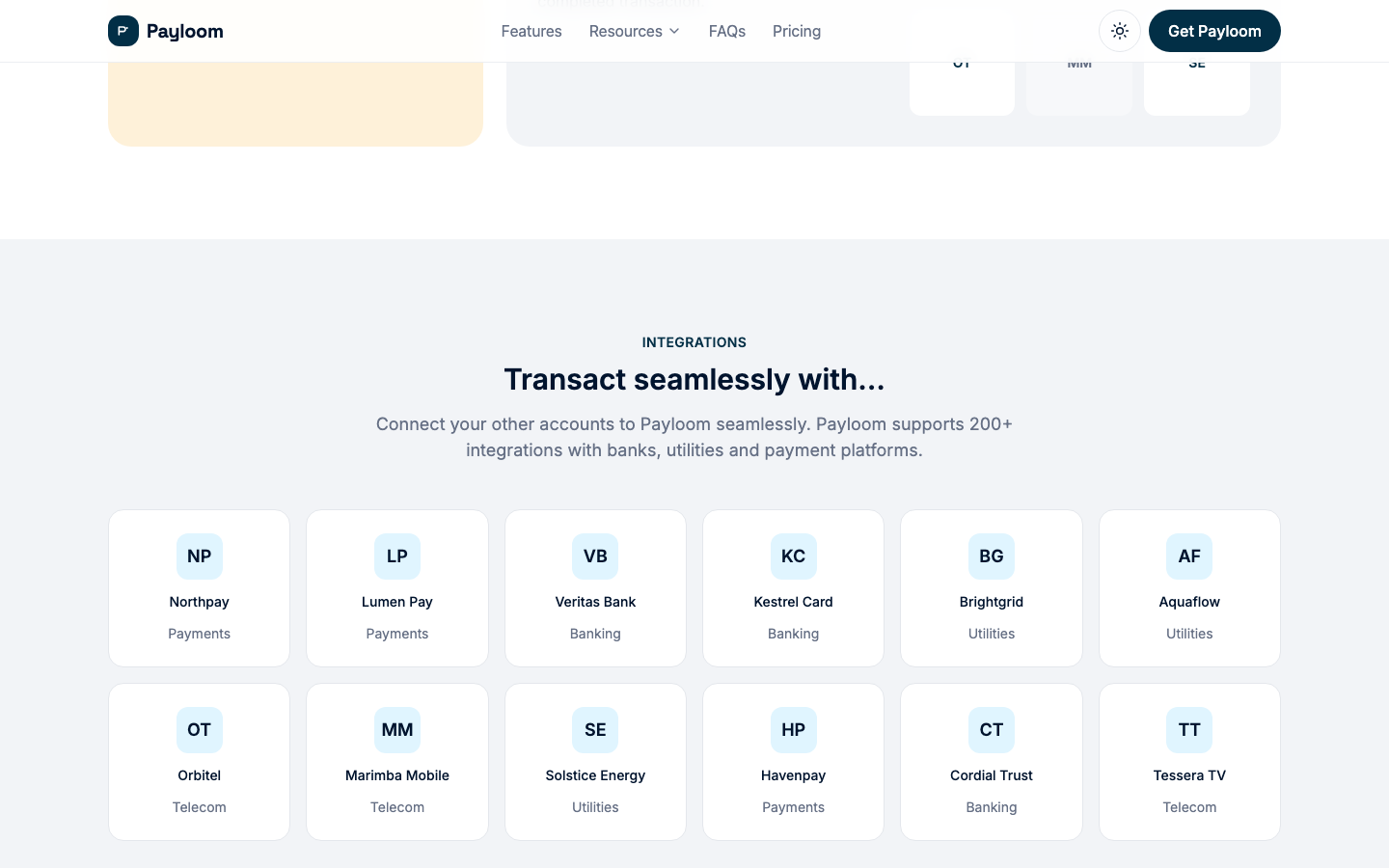 Payloom website template preview 5