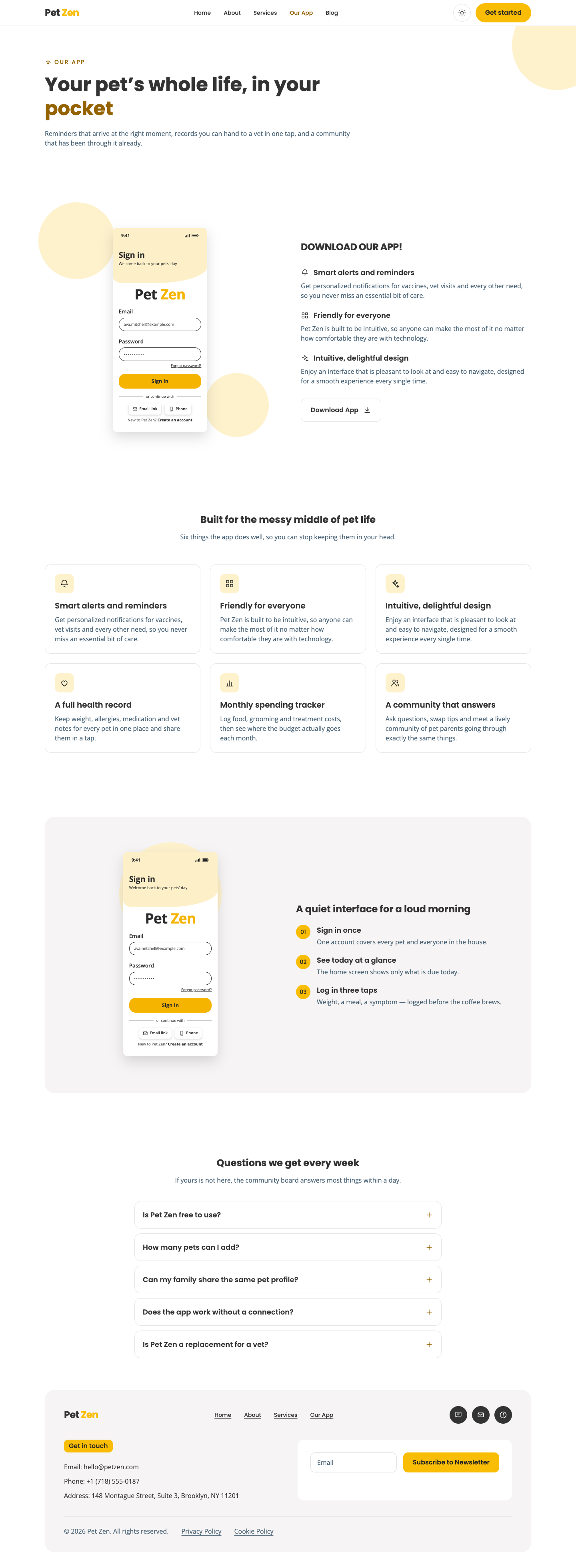 Pet Zen website template preview 8