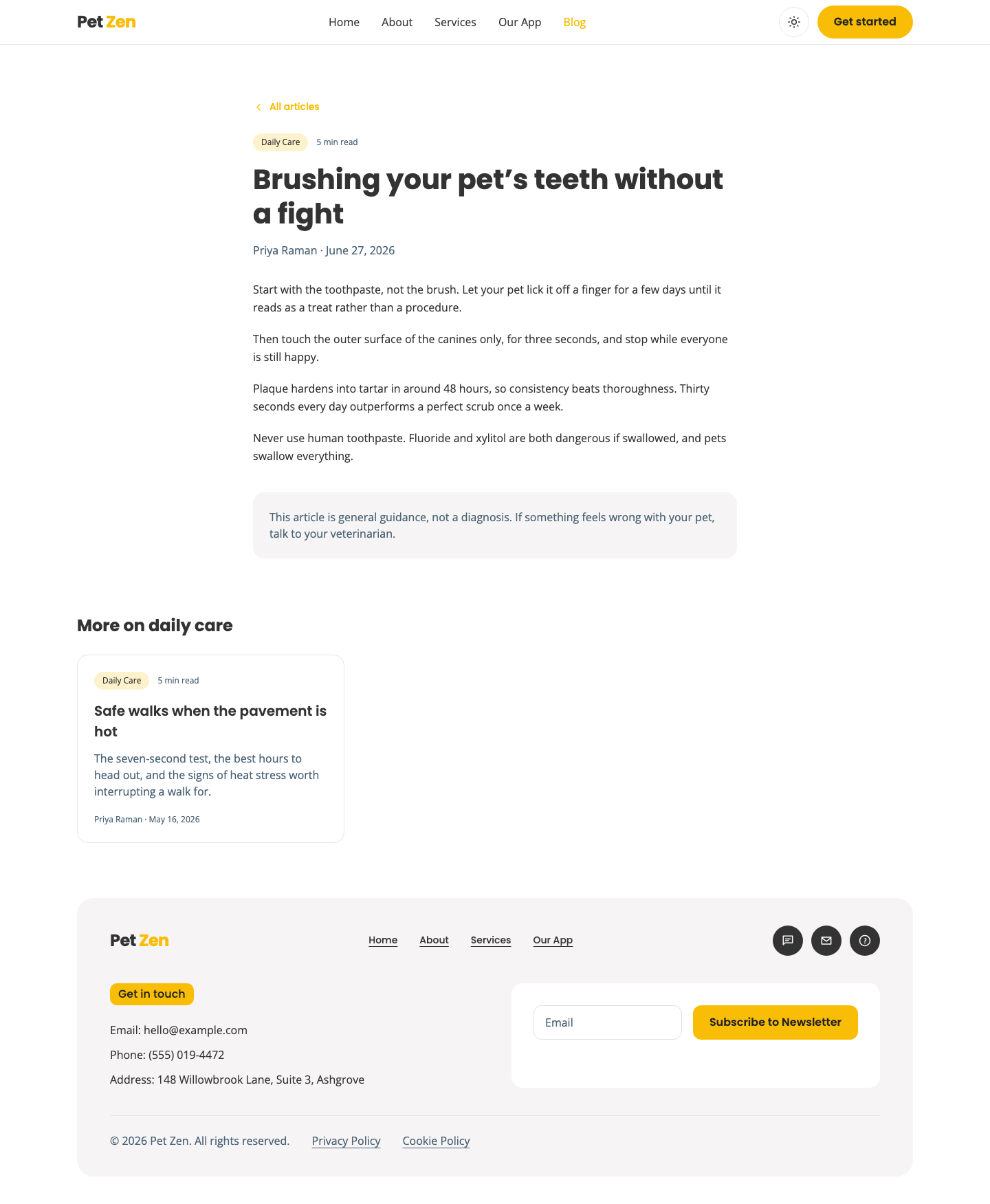 Pet Zen website template preview 9