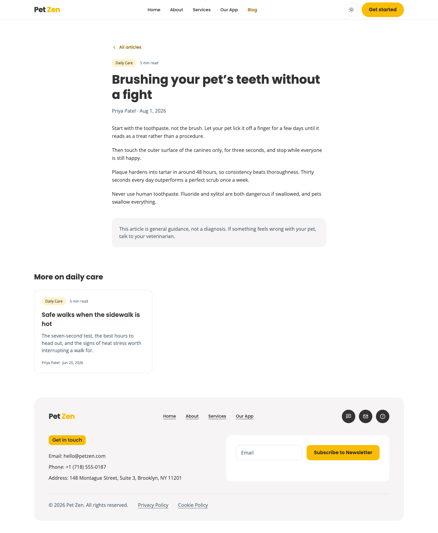 Pet Zen website template preview 9