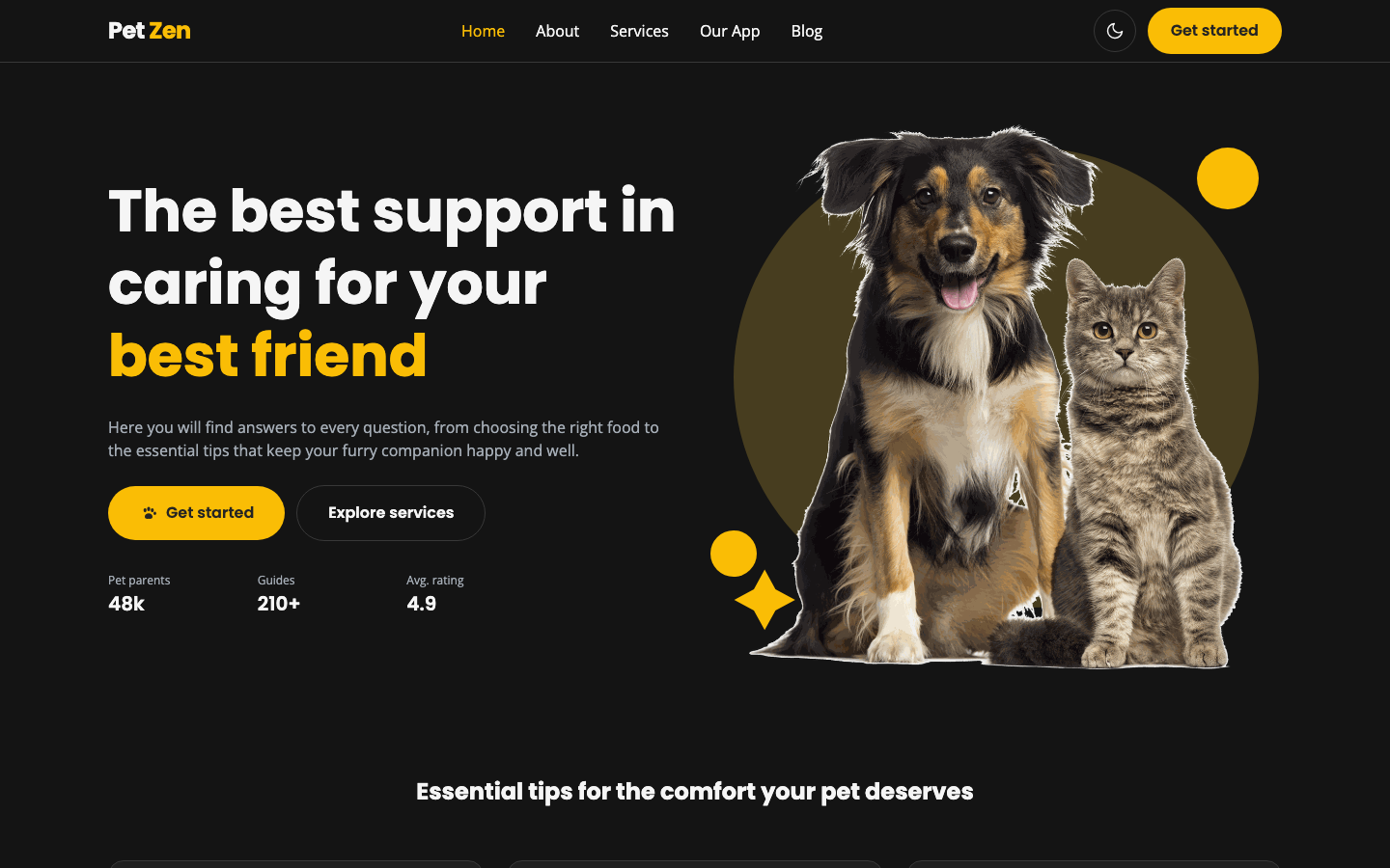 Pet Zen website template preview 2