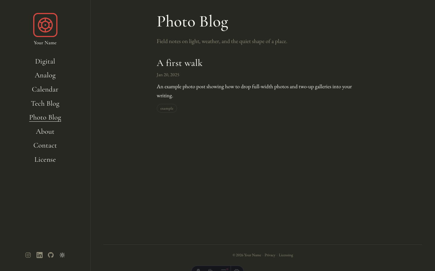 Photo Folio website template — page 5