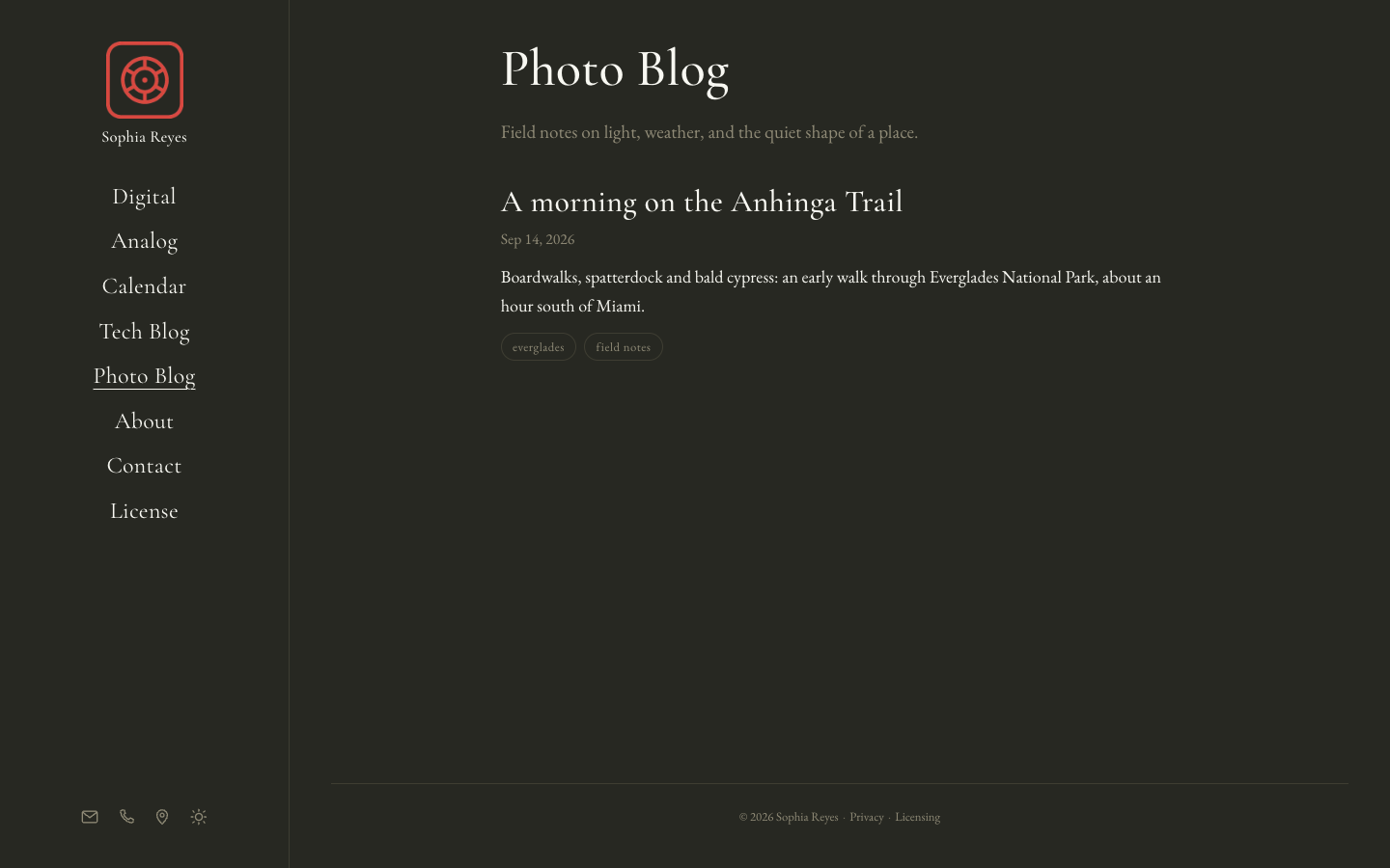 Photo Folio website template preview 5