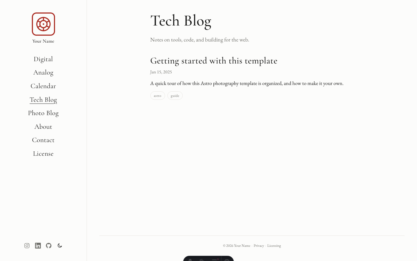 Photo Folio website template — page 6