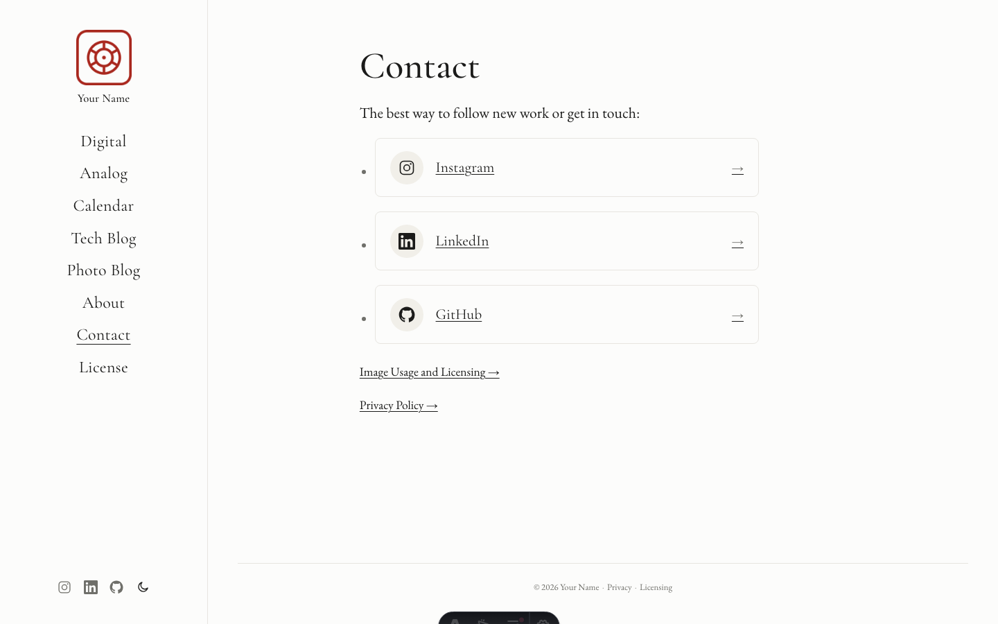 Photo Folio website template — page 8