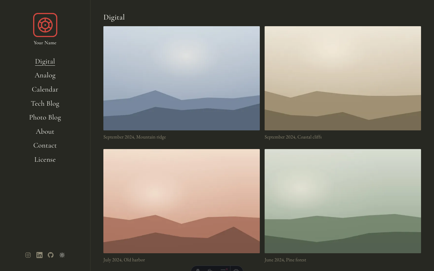 Photo Folio website template — page 2