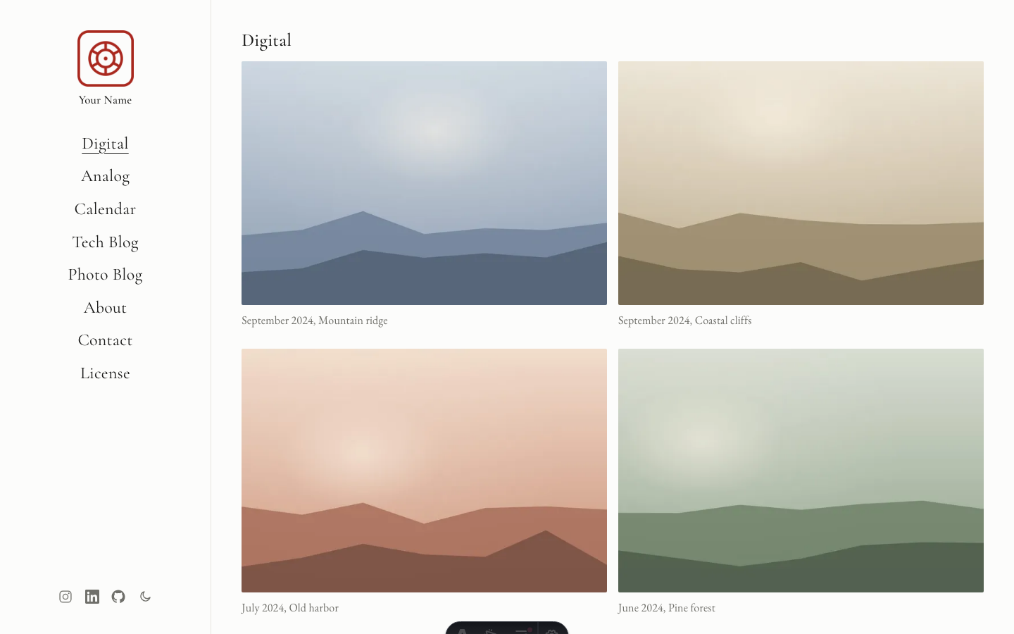 Photo Folio website template preview