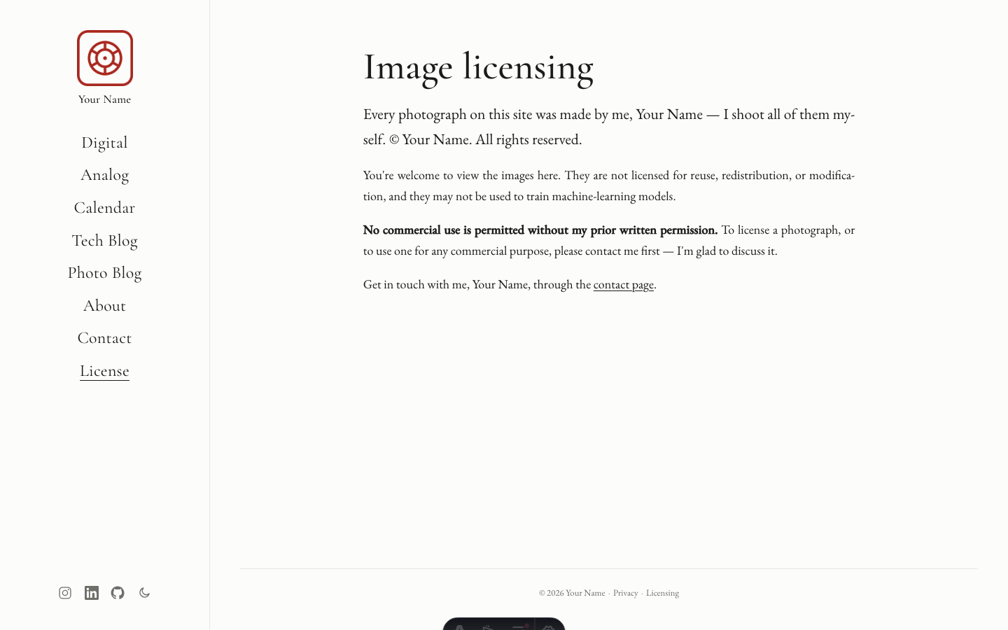 Photo Folio website template — page 9