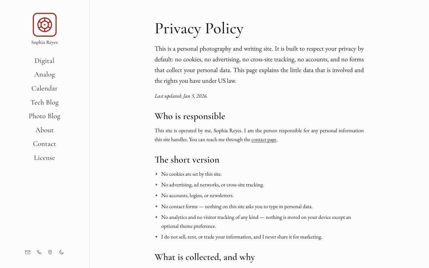Photo Folio website template preview 10