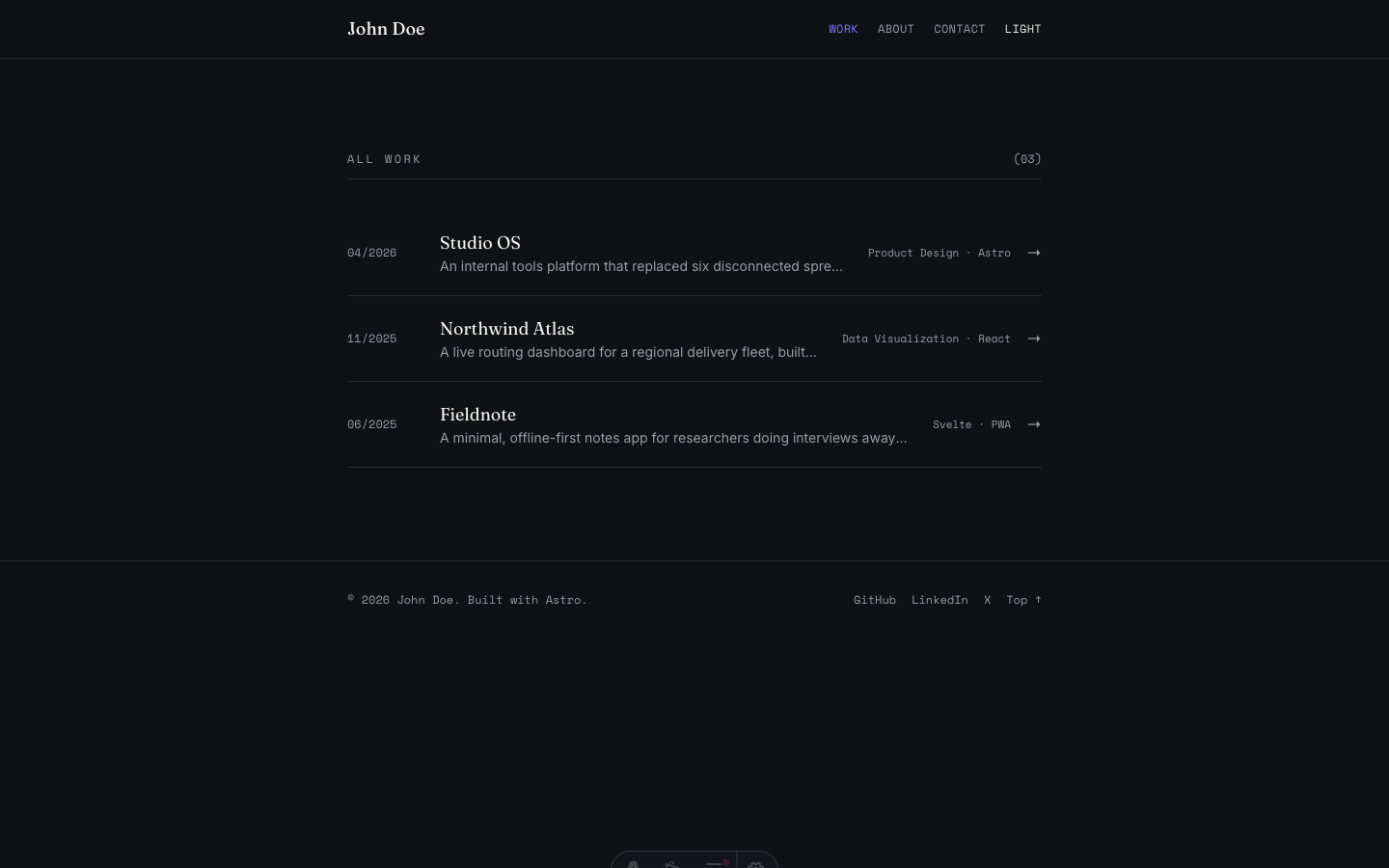 John Doe Portfolio website template — page 4