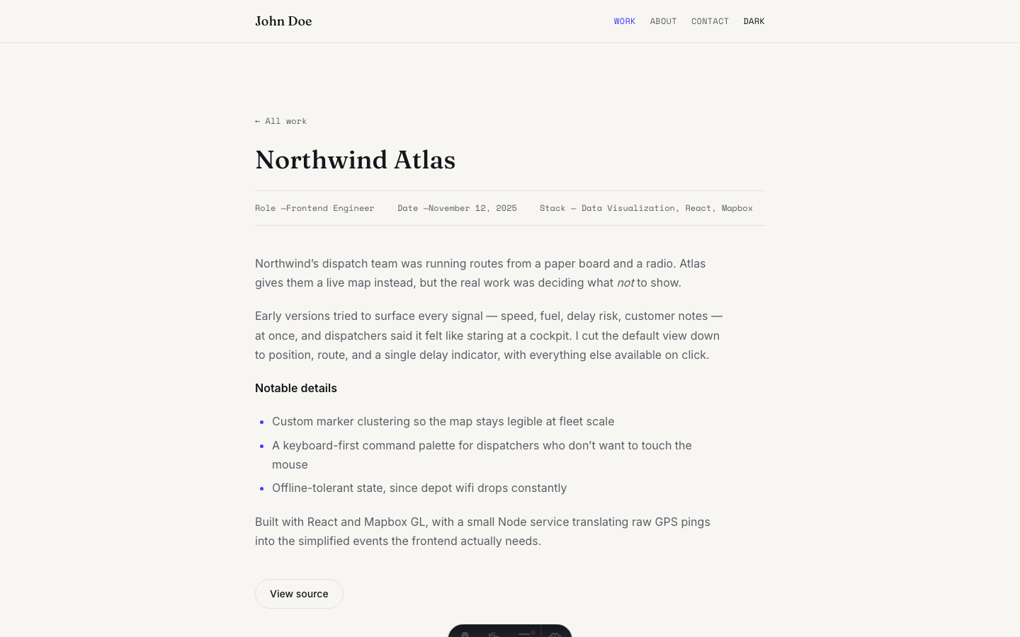 John Doe Portfolio website template — page 6