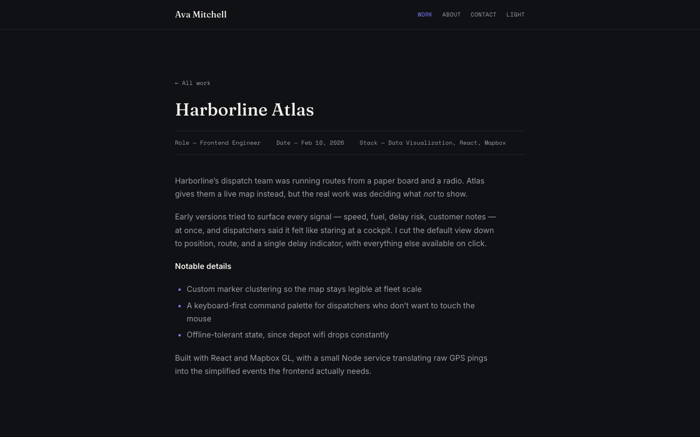 Ava Mitchell Portfolio website template preview 6