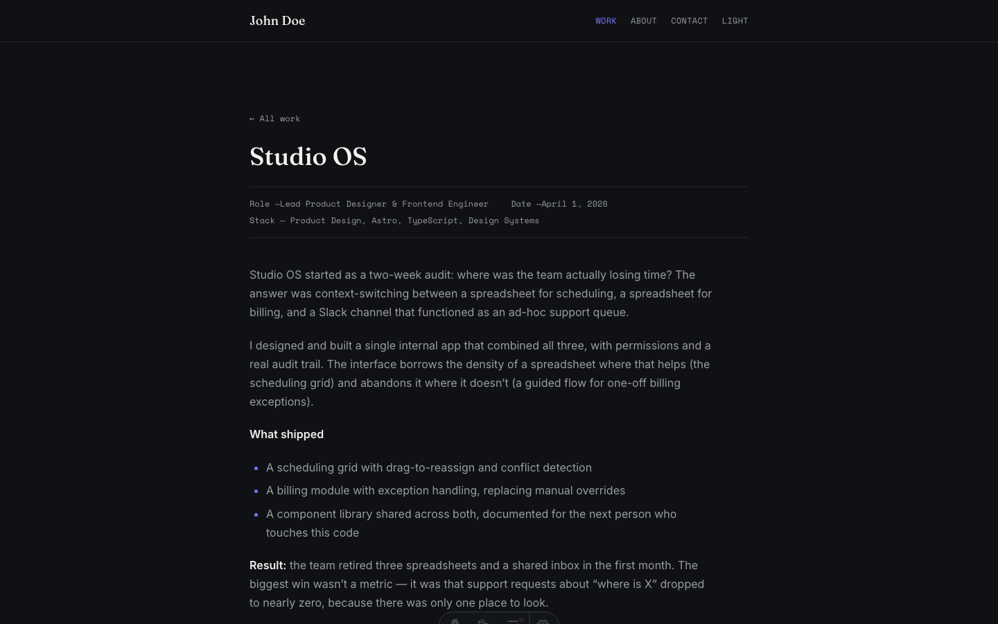 John Doe Portfolio website template — page 7