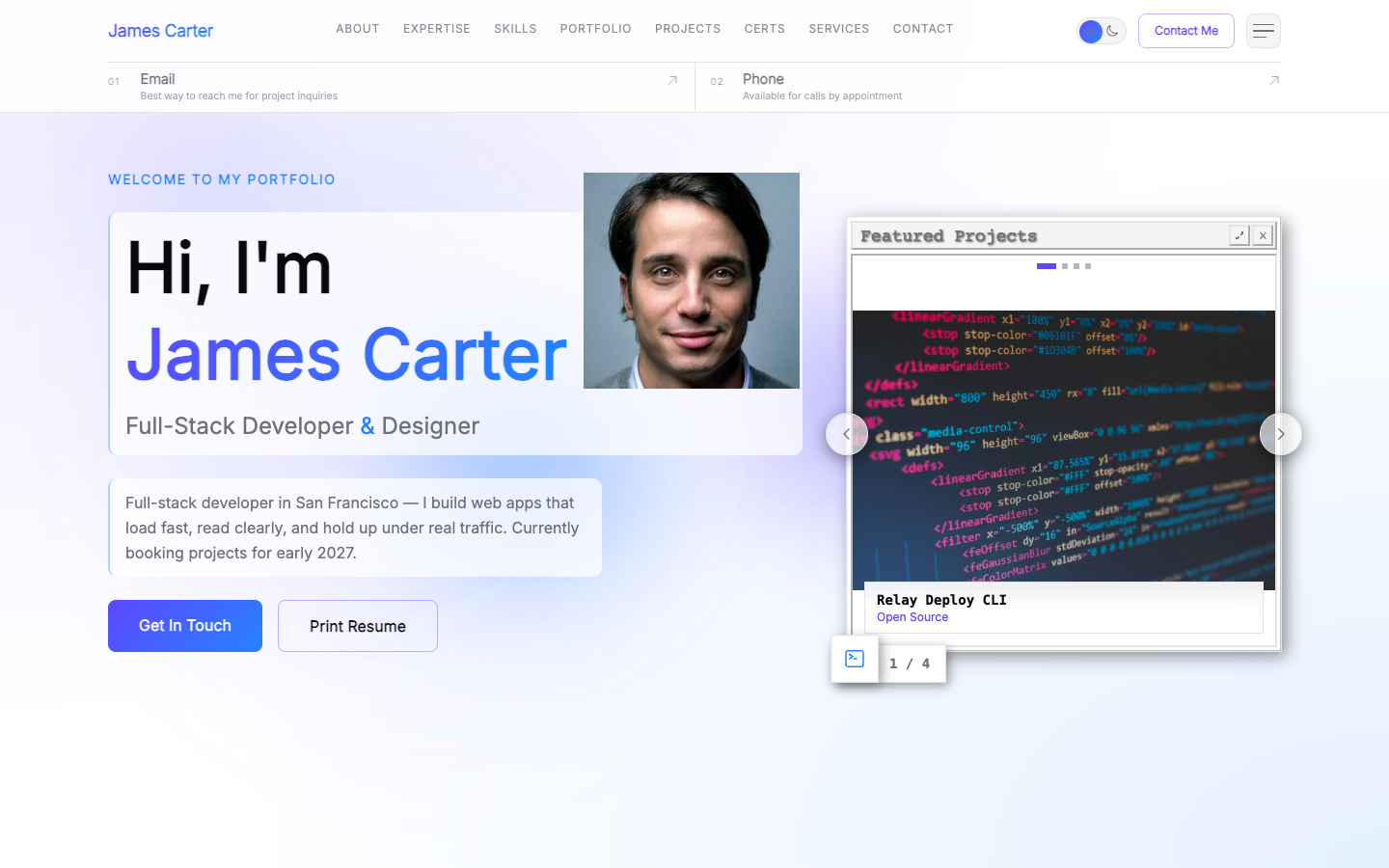 Portfolio Theme website template preview