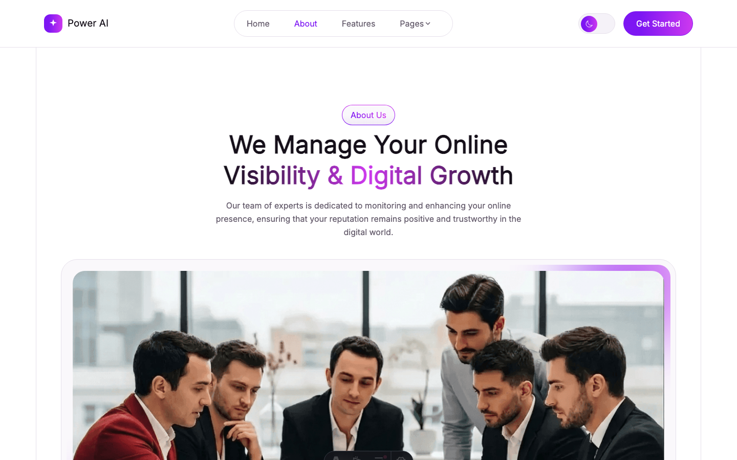 PowerAI website template — page 3