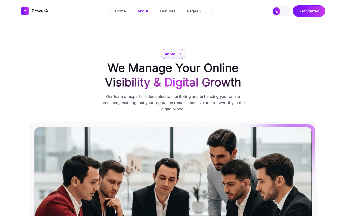 PowerAI website template preview 3