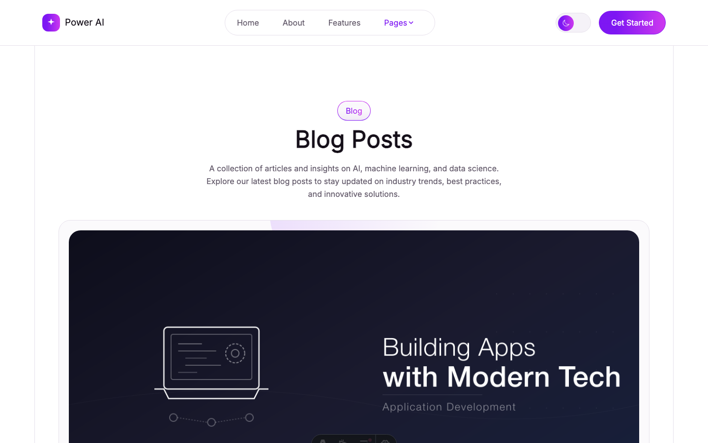 PowerAI website template — page 4