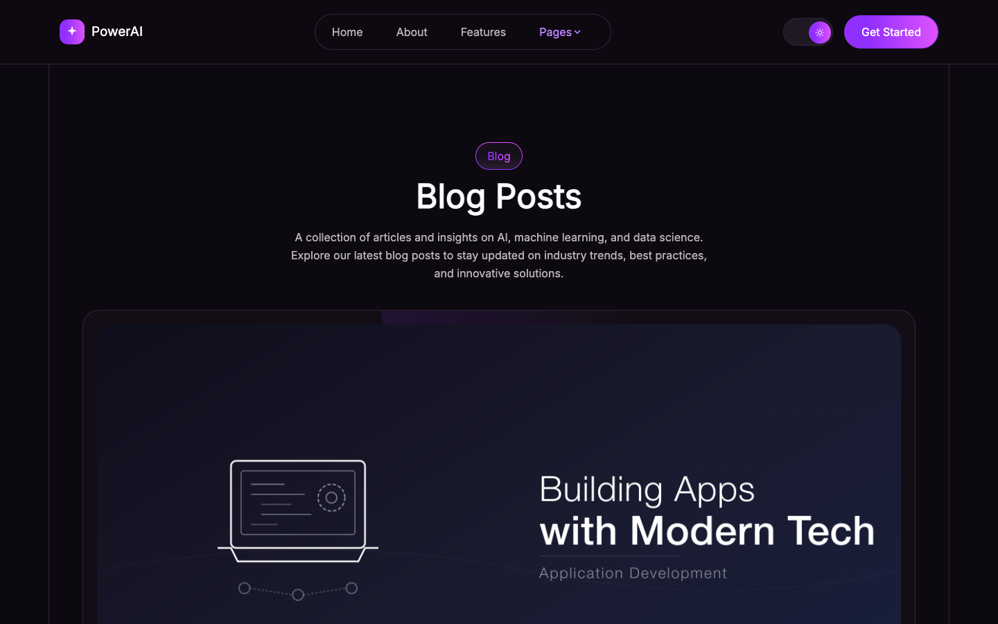 PowerAI website template preview 4