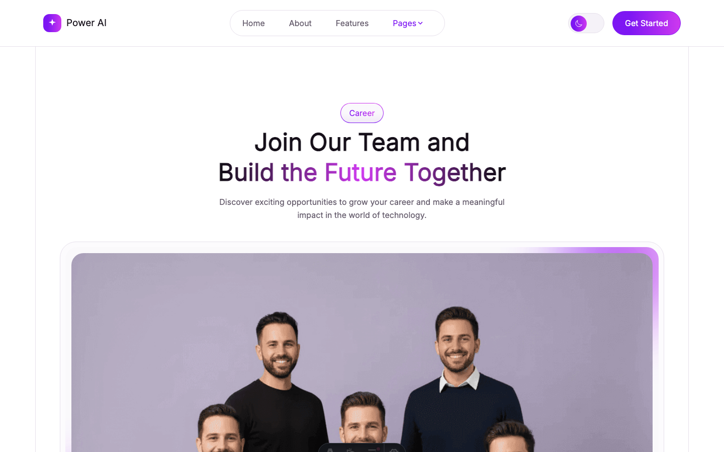 PowerAI website template — page 5