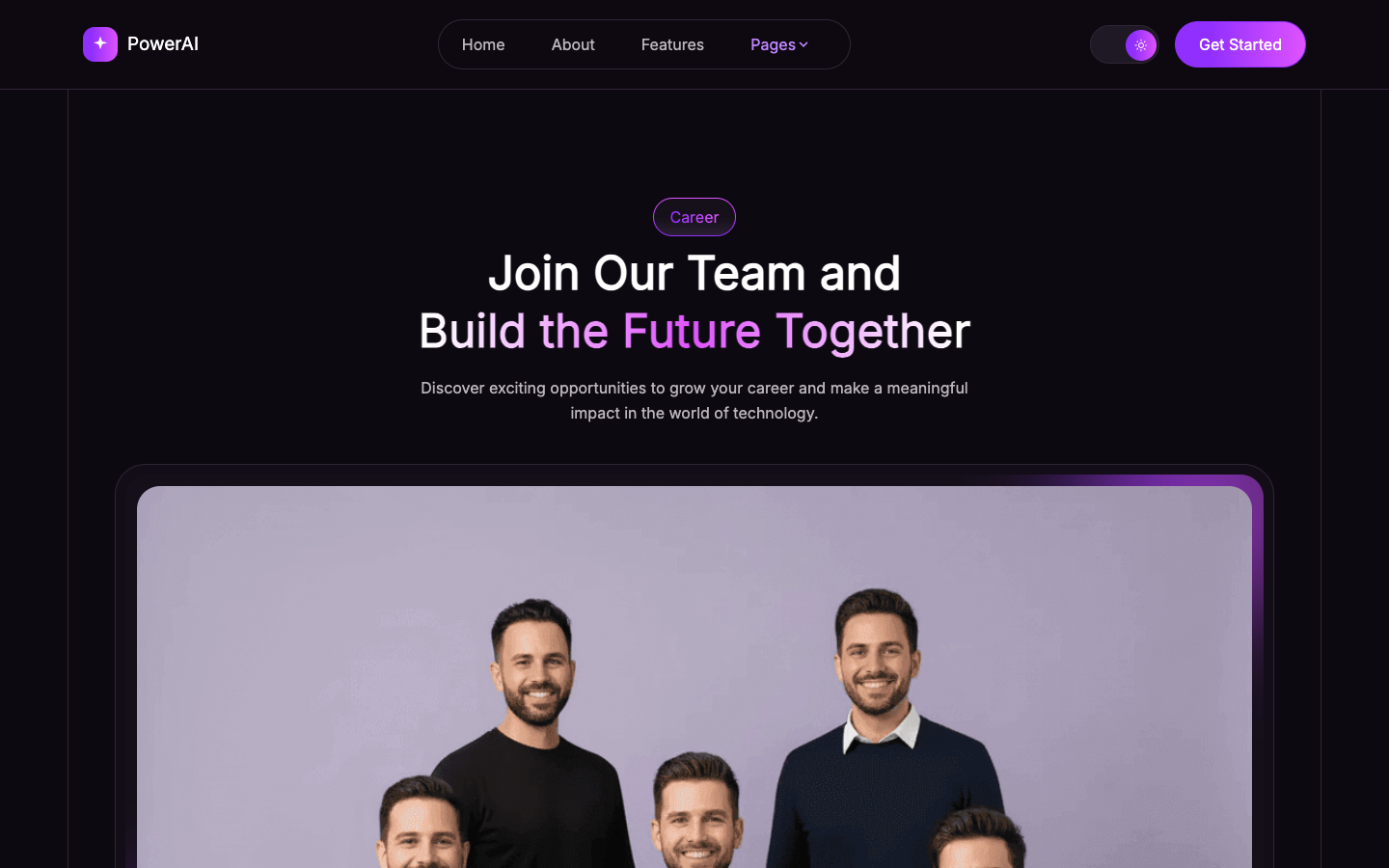 PowerAI website template preview 5