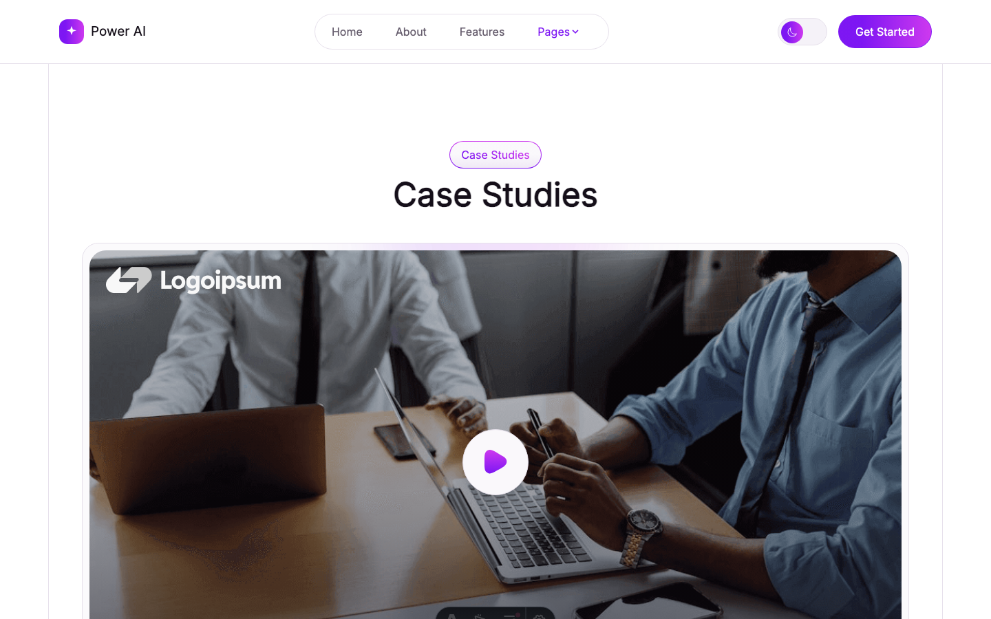 PowerAI website template — page 6