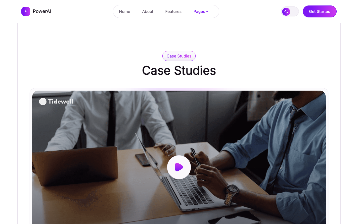 PowerAI website template preview 6