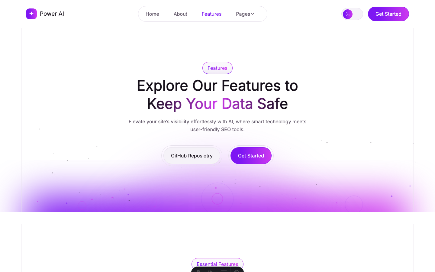 PowerAI website template — page 8