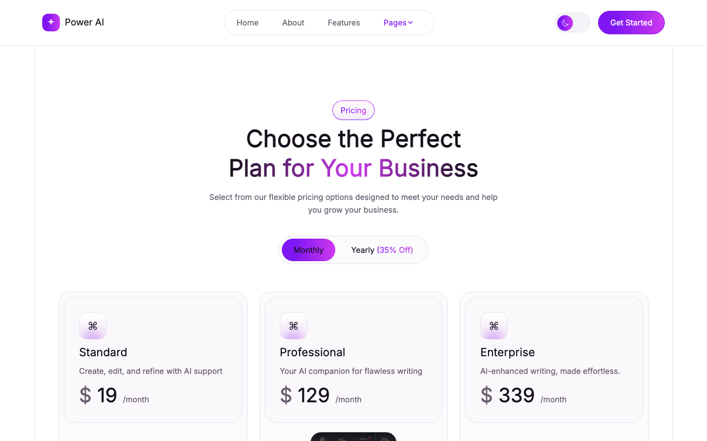 PowerAI website template — page 10